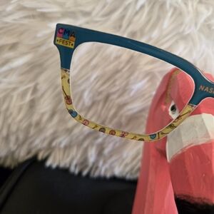 Colorful Women's Glasses with Floral Accents